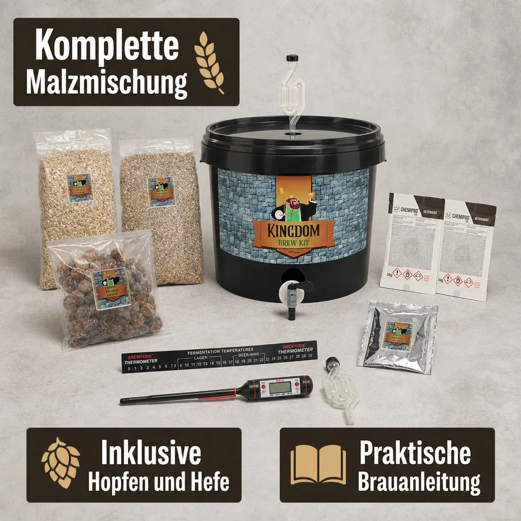 Kingdom Bierbrauset, Brew Kit - Dunkel, Komplette Malzmischung für 5L Bier