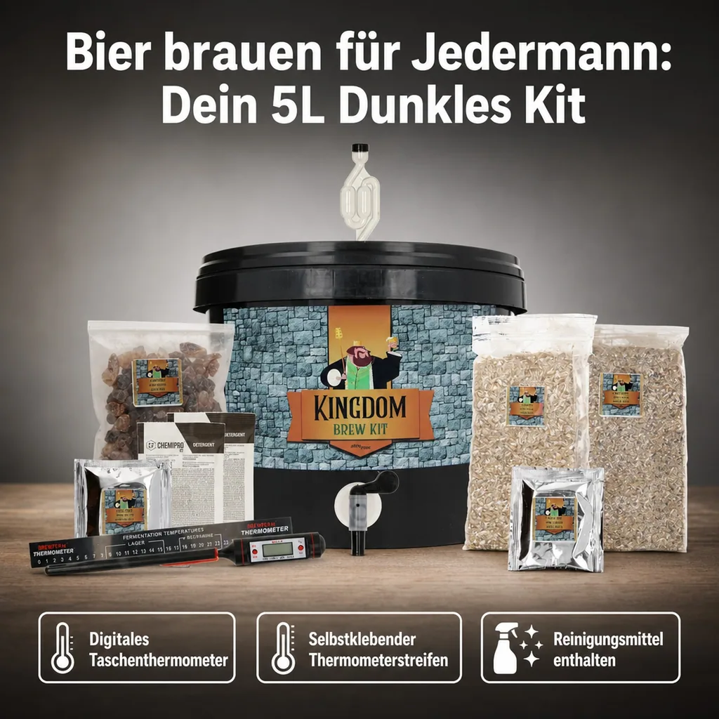 Kingdom Bierbrauset, Brew Kit - Dunkel, Komplette Malzmischung für 5L Bier