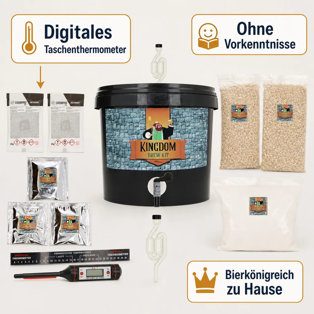 Kingdom Bierbrauset, Brew Kit - Blondes Starkbier, Komplette Malzmischung für 5L Bier