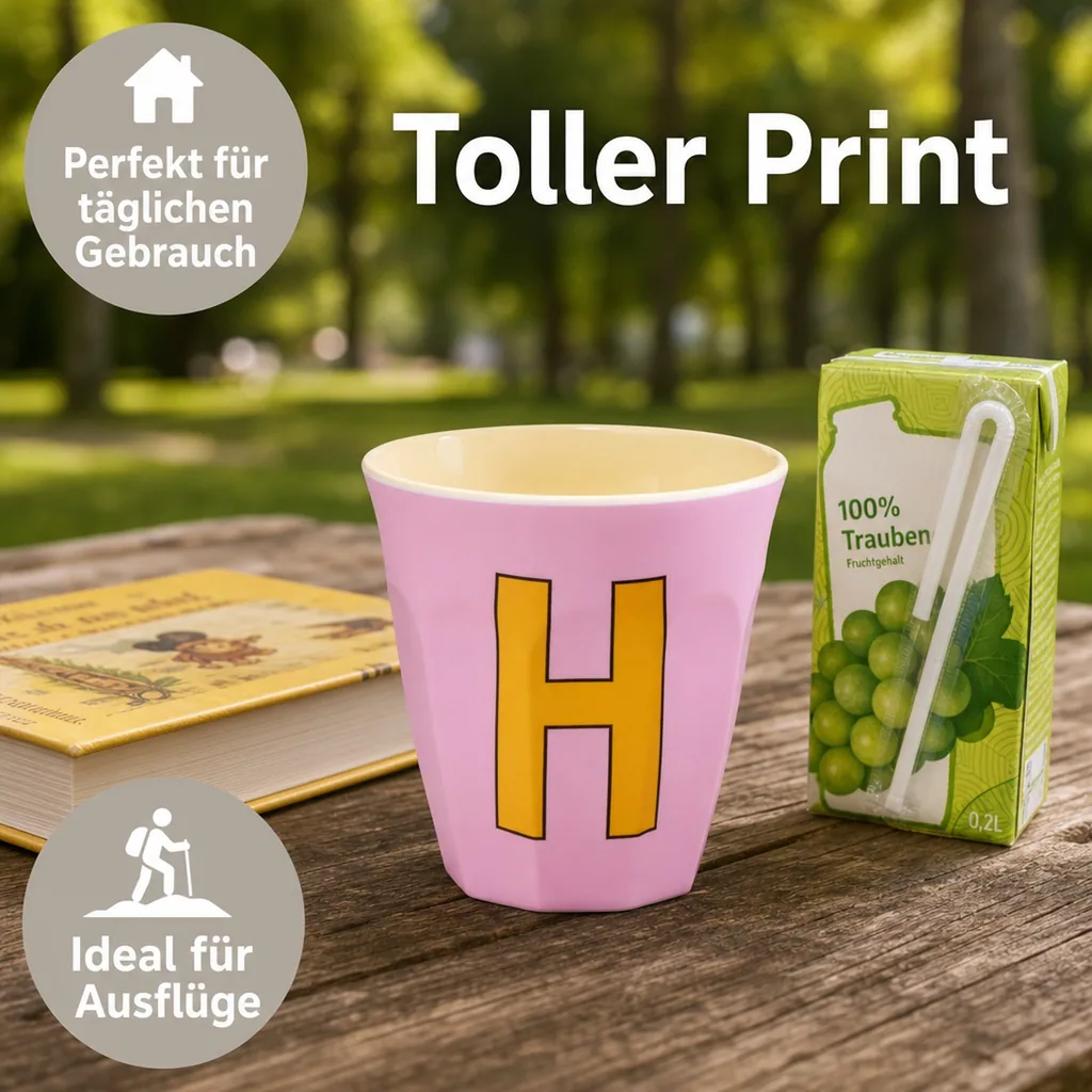 RICE Becher - H, 250 ml, Melamine, Farbe: rosa