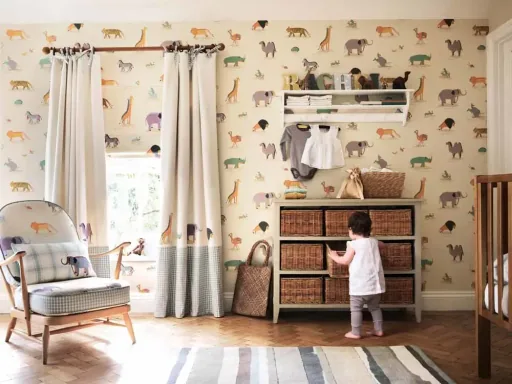 Little Sanderson Abracazoo Tapete Safari Tiere hellblau