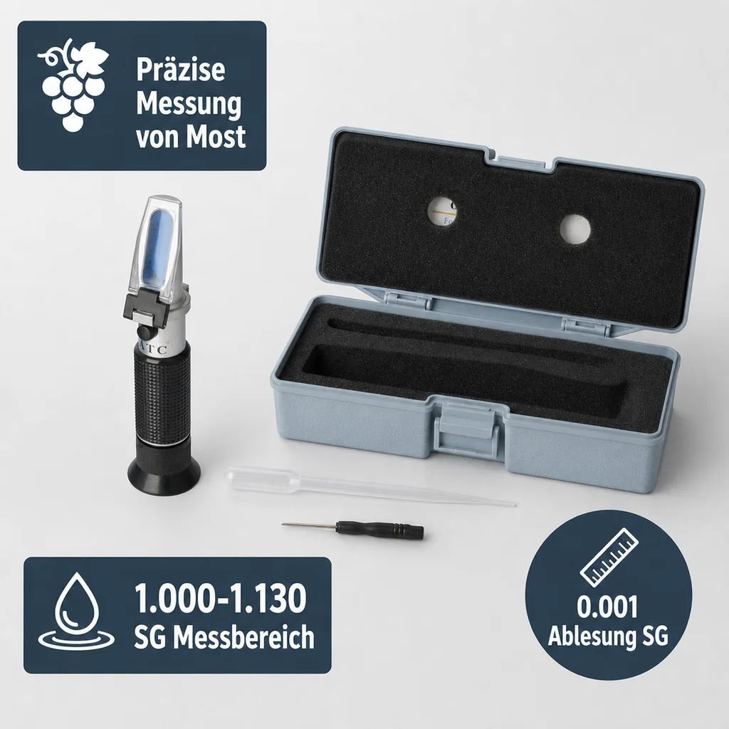 Refraktometer 0-32%, Brix + 1.000-1.130 Spezifisches Gewicht mit ATC