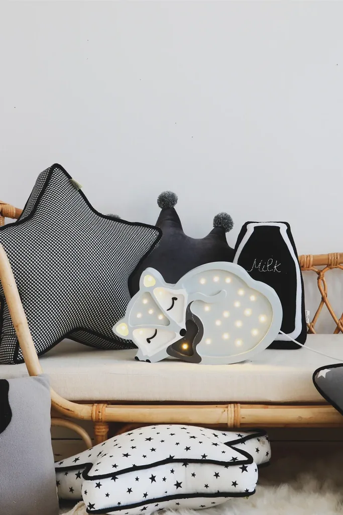 little lights Led Deko Kinderlampe Fuchs hellgrau