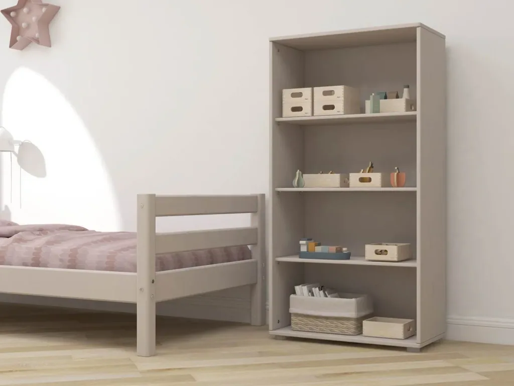 Flexa Bücherregal - Classic, mit 3 Regalbrettern, 72x138 cm, Farbe: Grau gewaschen
