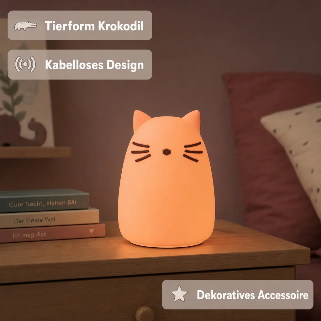 Liewood Nachtlicht Kinder, Kinder-Nachtlicht in Tierform - Winston, Farbe: Cat rose