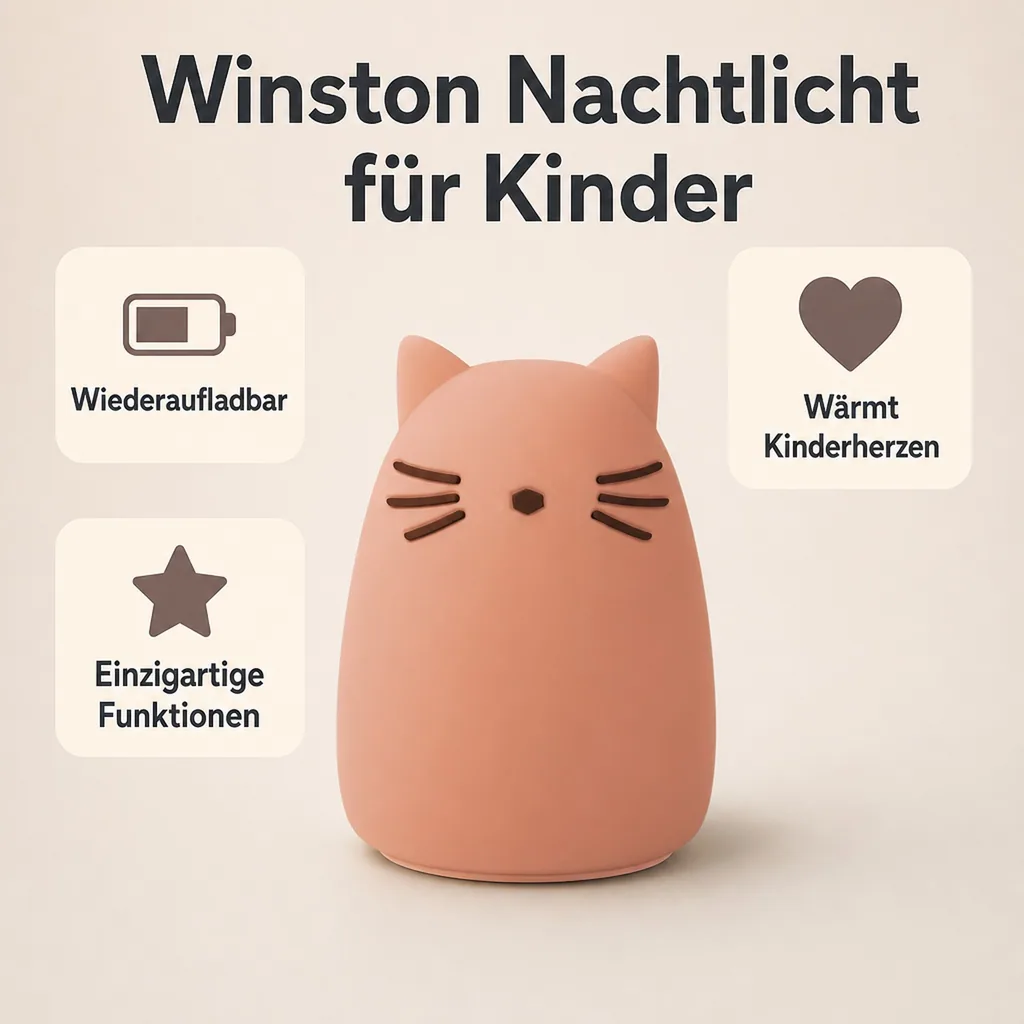 Liewood Nachtlicht Kinder, Kinder-Nachtlicht in Tierform - Winston, Farbe: Cat rose