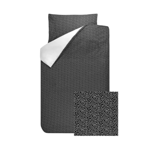 Bink Bettwäsche Sil Minitüpfchen schwarz weiss 135 x 200