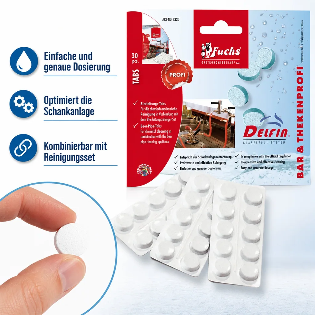 Reinigungsmittel, Reinigungstabs für Bierleitungsreiniger-Set - 30 Stck.