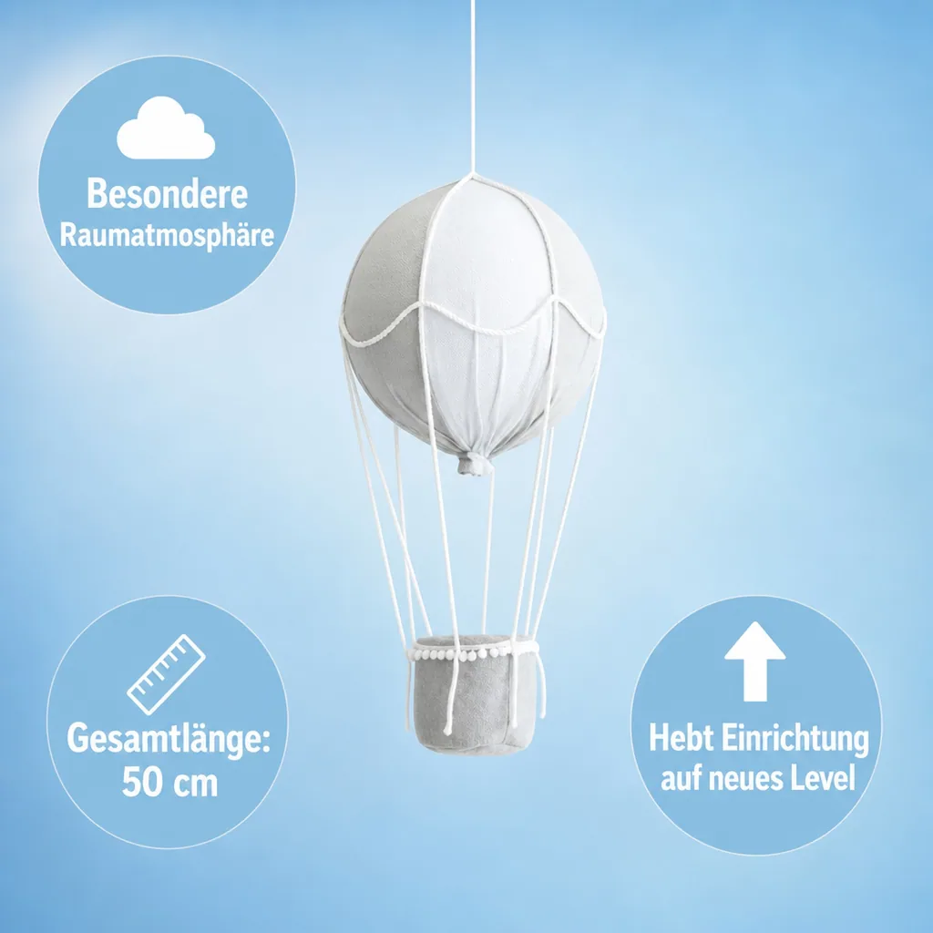 Caramella Deko Heissluftballon blau, Ausführung: klein