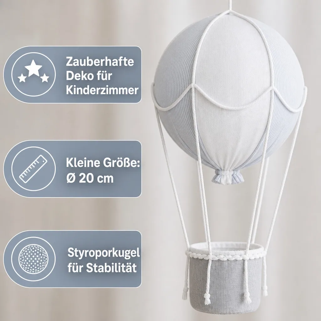 Caramella Deko Heissluftballon blau, Ausführung: klein