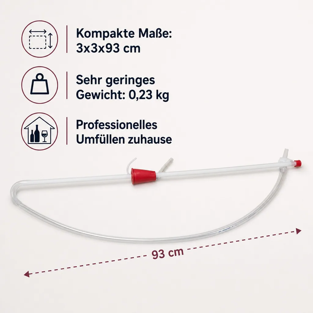 Heber zum Anblasen - mit Hahn und Anti-Bodensatz-Stopfen