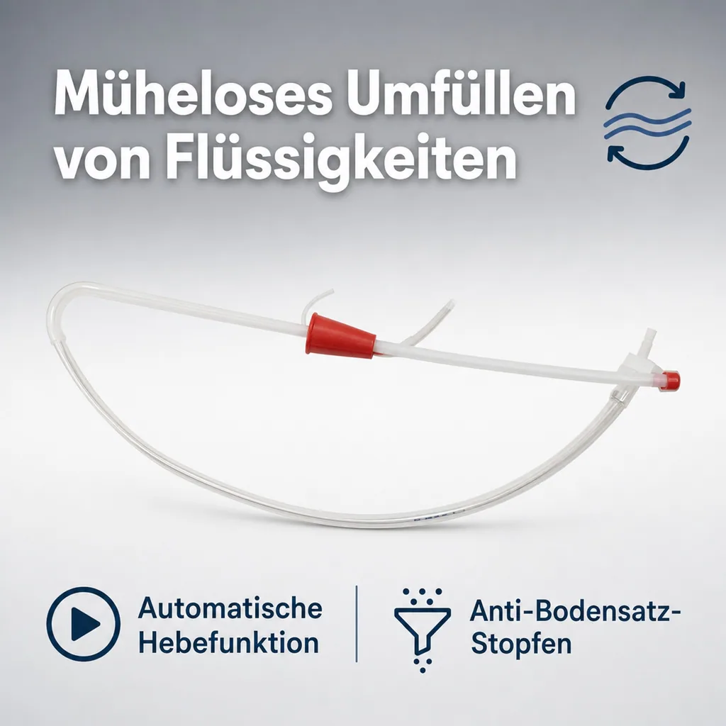 Heber zum Anblasen - mit Hahn und Anti-Bodensatz-Stopfen
