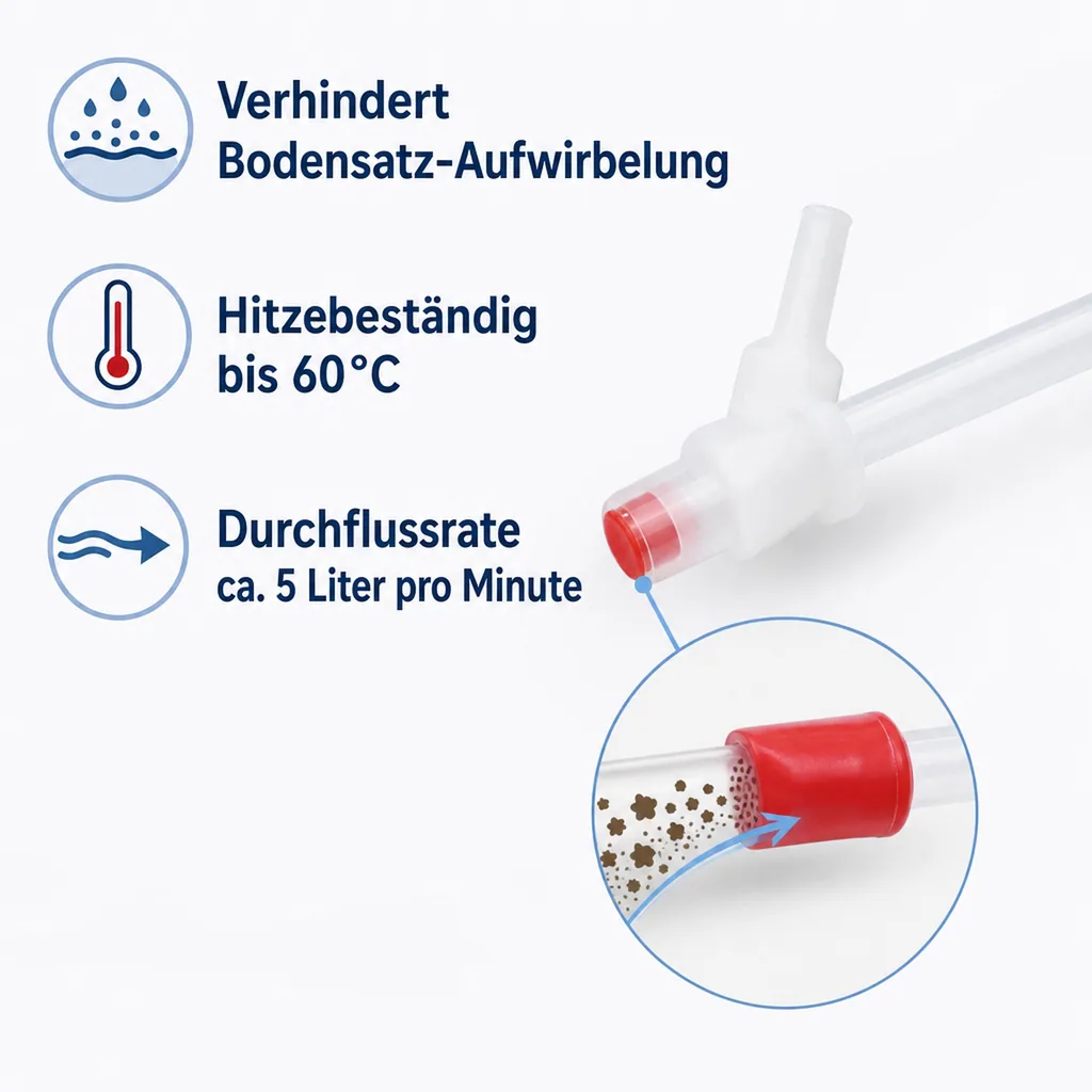 Heber zum Anblasen - mit Hahn und Anti-Bodensatz-Stopfen