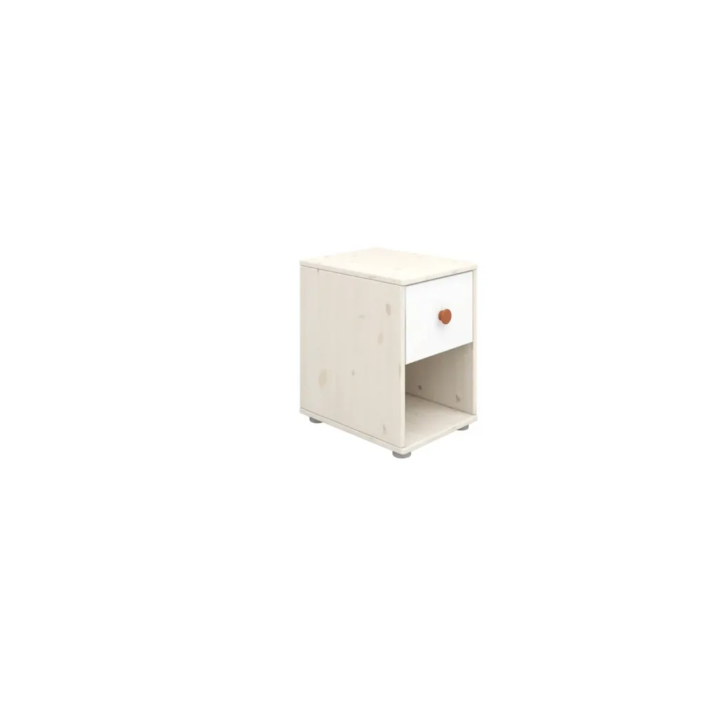 Flexa Kommode - Classic, mit 1 Schublade, 36x51,8 cm, Farbe: Weiß gekalkt / Weiß / Rouge