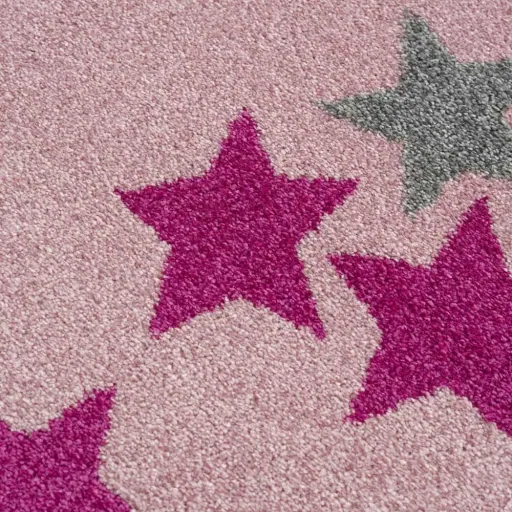Livone Teppich Sternenband rosa grau, Teppichgrösse: 120 x 180 cm