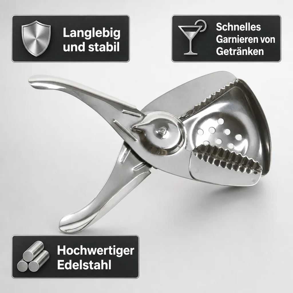 Zitronen- und Limonettenzange mit Sieb aus Edelstahl - Sharp