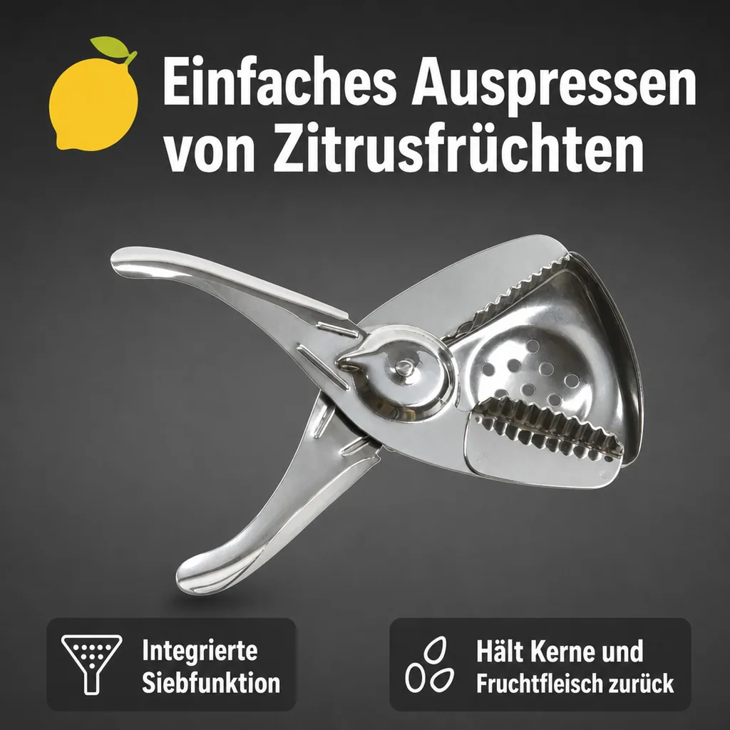 Zitronen- und Limonettenzange mit Sieb aus Edelstahl - Sharp