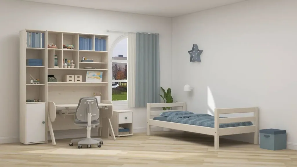 Flexa Kommode - Classic, mit 1 Schublade, 36x51,8 cm, Farbe: Weiß gekalkt / Weiß / Türkis