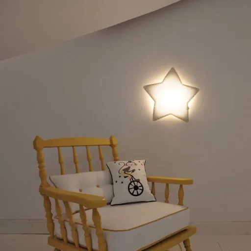 Buokids Softlampe Nachtlicht/Wandlampe Stern, Farbe der Naht: pink; Ausführung: Wandlampe