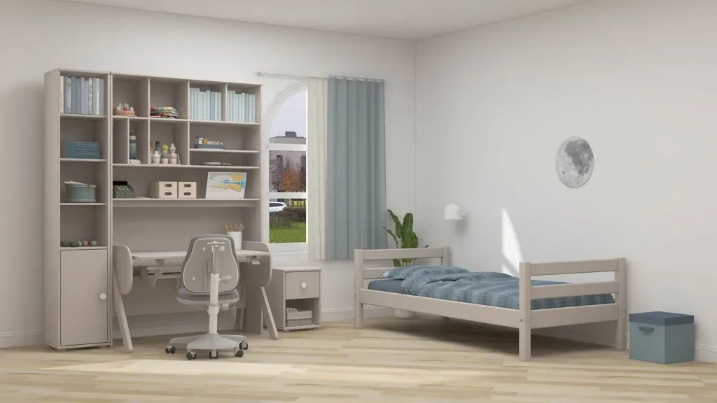 Flexa Kommode - Classic, mit 1 Schublade, 36x51,8 cm, Farbe: Grau gekalkt / Grau gekalkt / Weiß