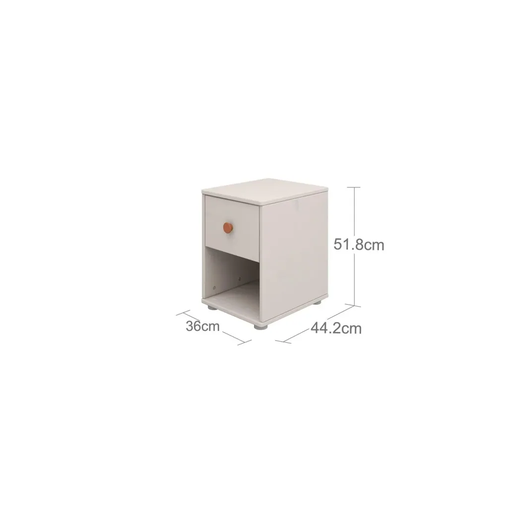 Flexa Kommode - Classic, mit 1 Schublade, 36x51,8 cm, Farbe: Grau gekalkt / Grau gekalkt / Rouge