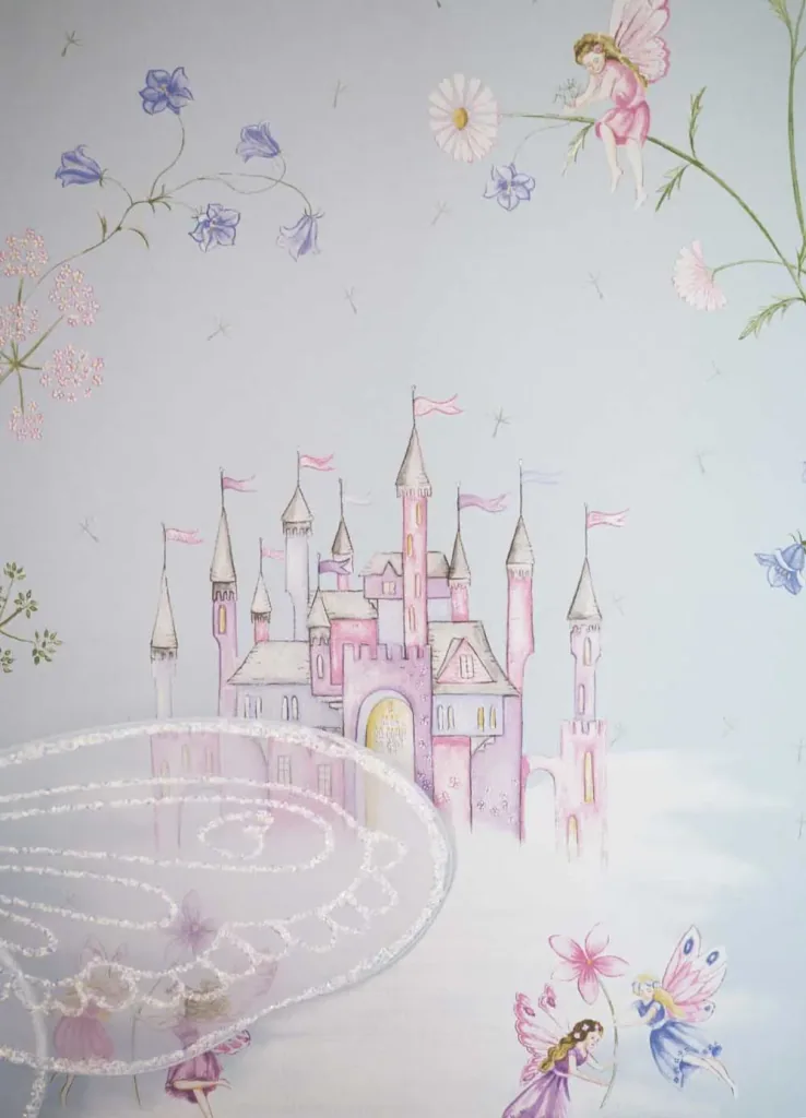 Little Sanderson Abracazoo Tapete Märchenschloss creme lila pink