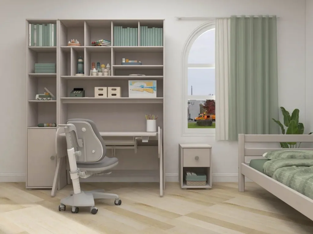 Flexa Kommode - Classic, mit 1 Schublade, 36x51,8 cm, Farbe: Grau gekalkt / Grau gekalkt / Naturgrün