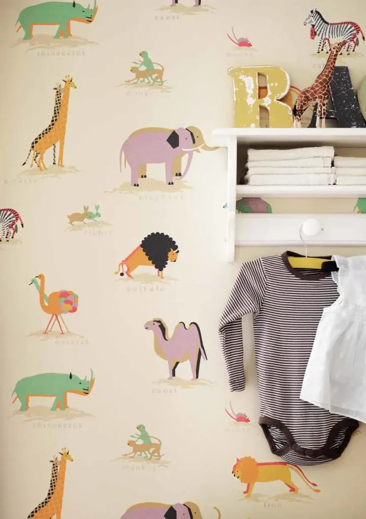 Little Sanderson Abracazoo Tapete Safari Tiere creme braun