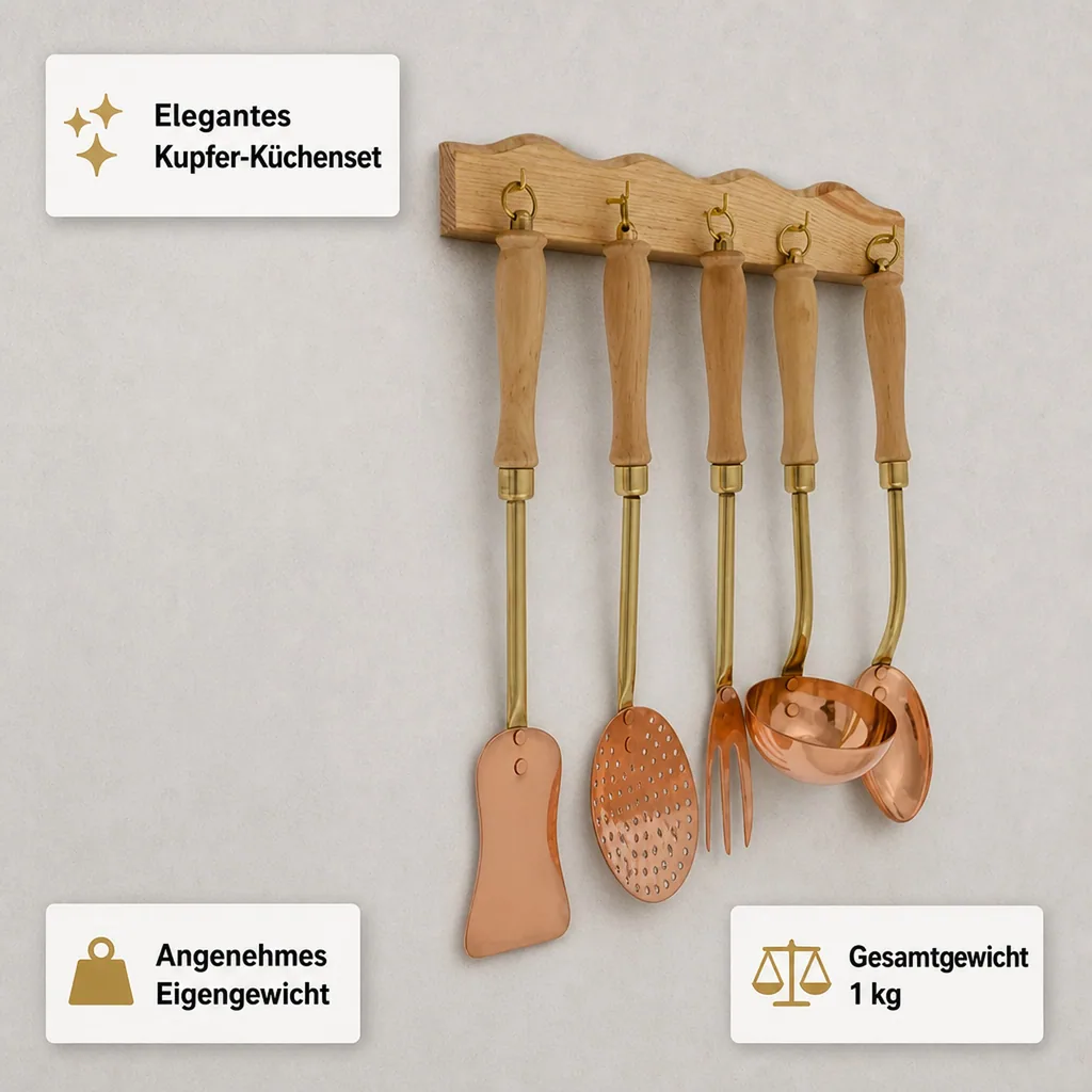 Küchenset, Kochbesteck set - Mit Holzhalter