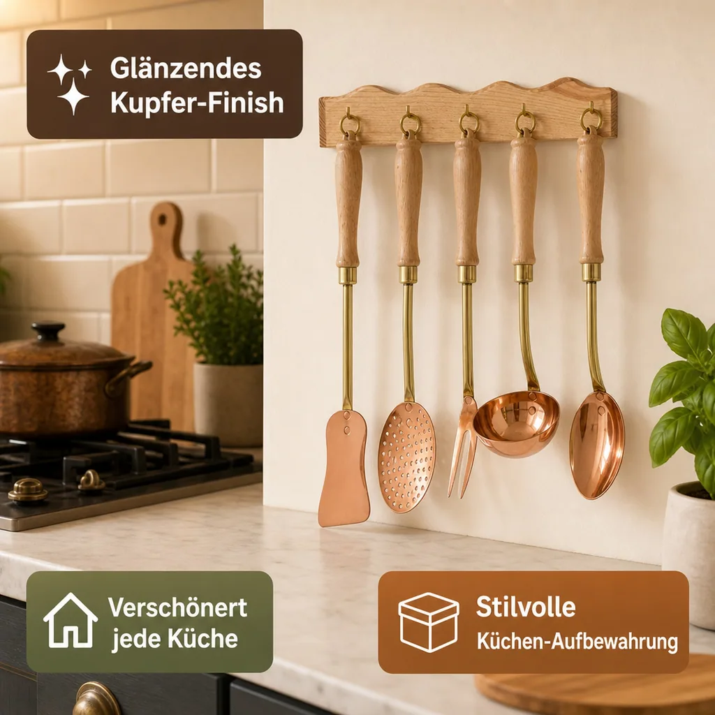 Küchenset, Kochbesteck set - Mit Holzhalter