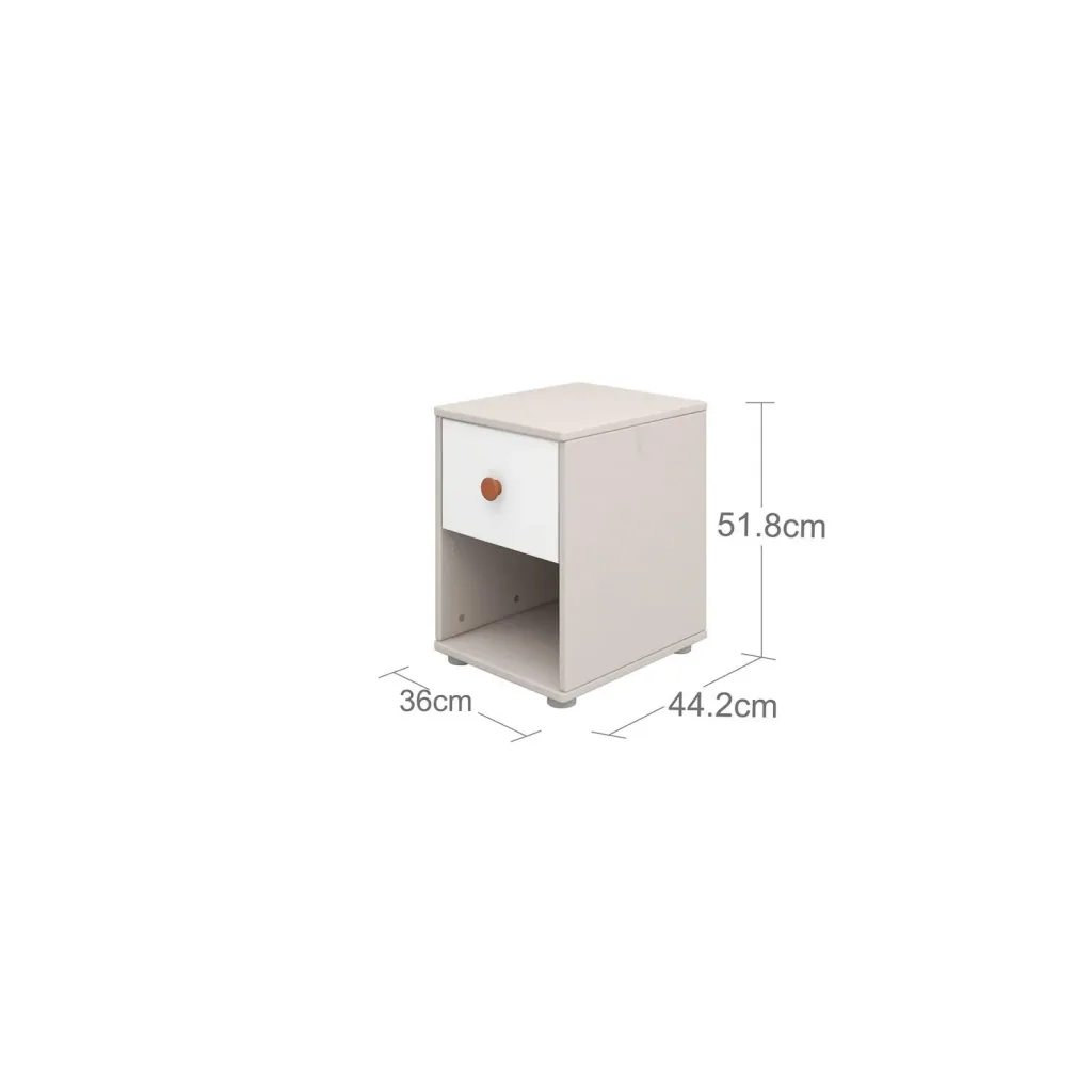 Flexa Kommode - Classic, mit 1 Schublade, 36x51,8 cm, Farbe: Grau gekalkt / Weiß / Rouge