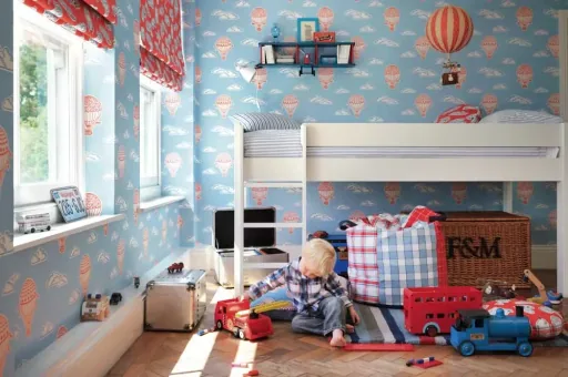 Little Sanderson Abracazoo Tapete Heissluft Ballons rot blau