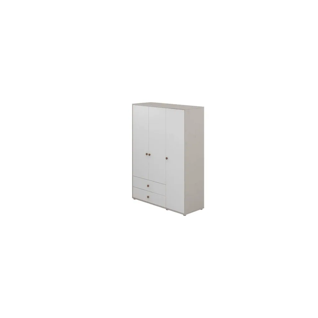 Flexa Kleiderschrank - Classic, 150x202,5 cm, Farbe: Grau gekalkt / Weiß / Rouge