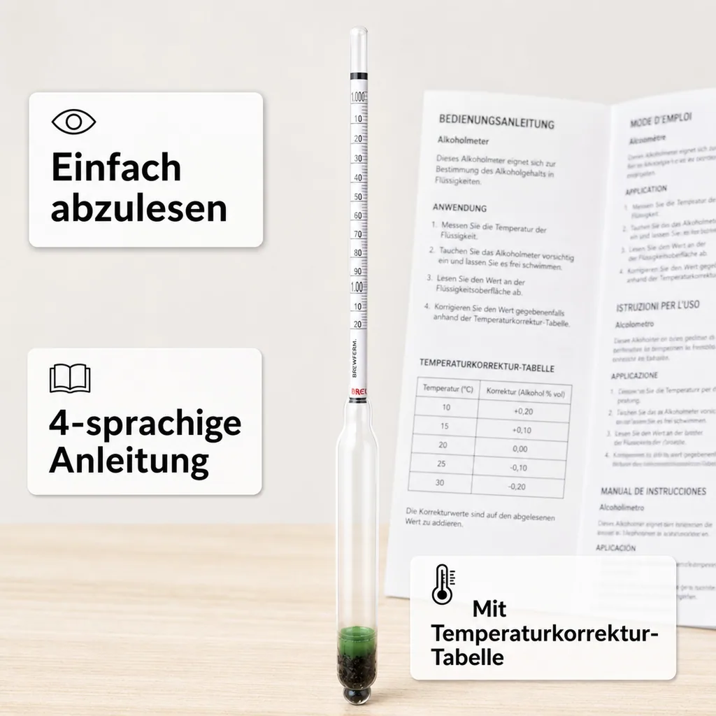 Bierwürzespindel - BREWFERM mit 2 Skalen