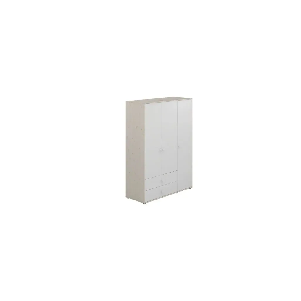 Flexa Kleiderschrank - Classic, 150x202,5 cm, Farbe: Weiß gekalkt / Weiß / Weiß