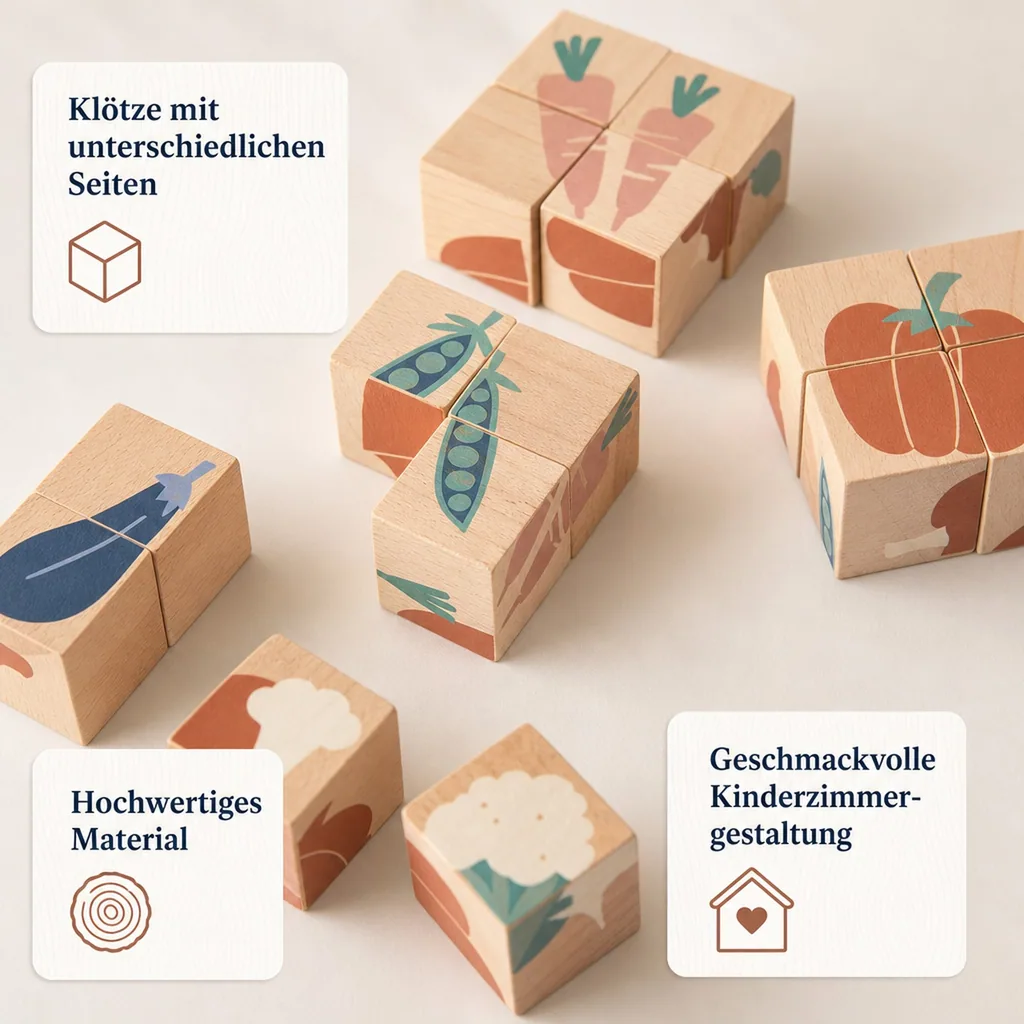 Nobodinoz Holzklötze / Puzzle Gemüse