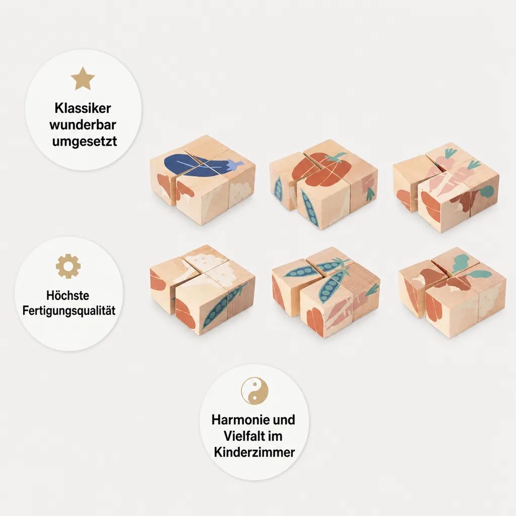 Nobodinoz Holzklötze / Puzzle Gemüse