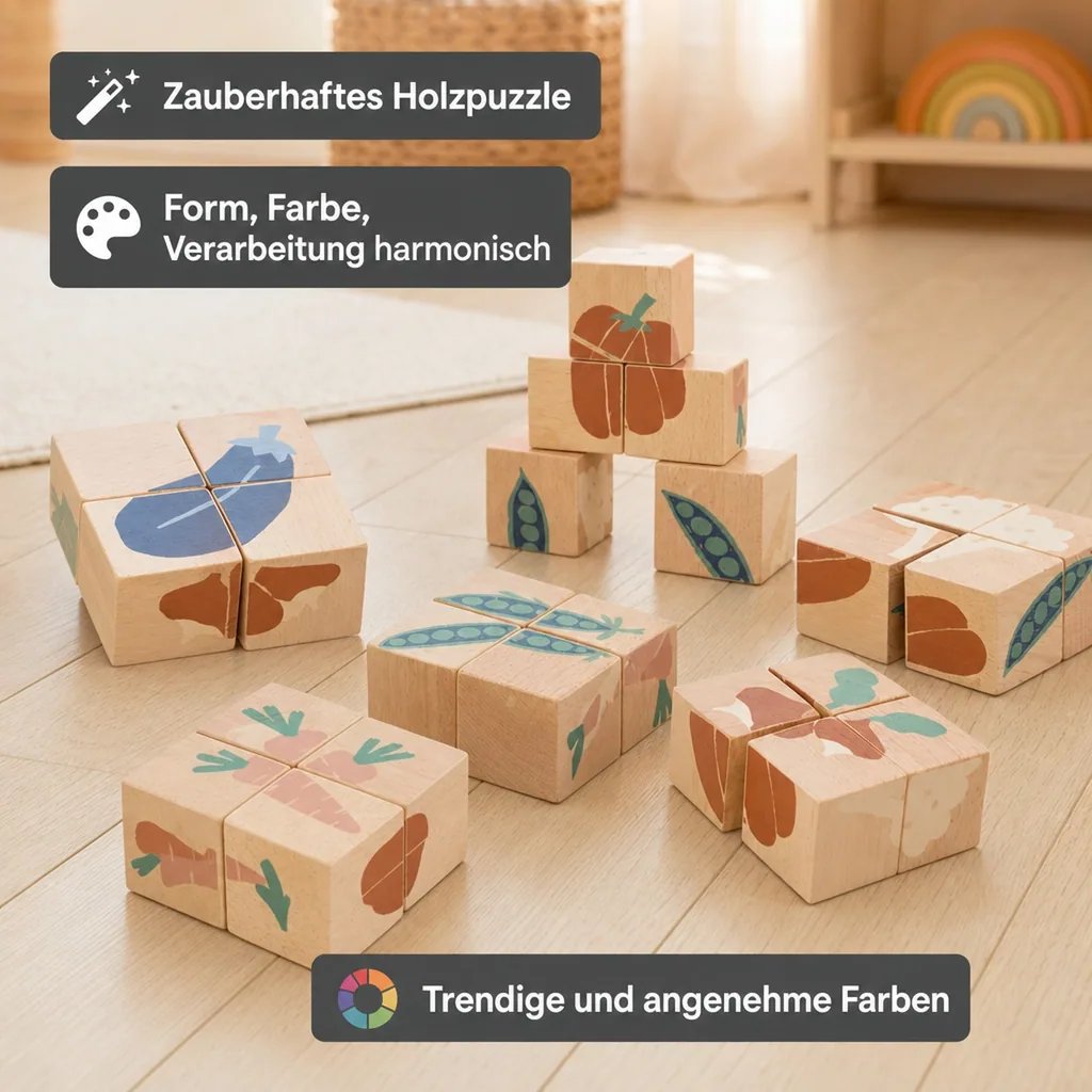 Nobodinoz Holzklötze / Puzzle Gemüse