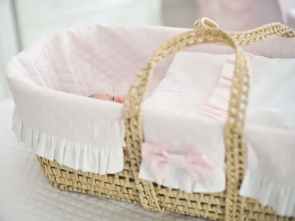 Caramella Bettwäsche für Moseskörbchen rosa
