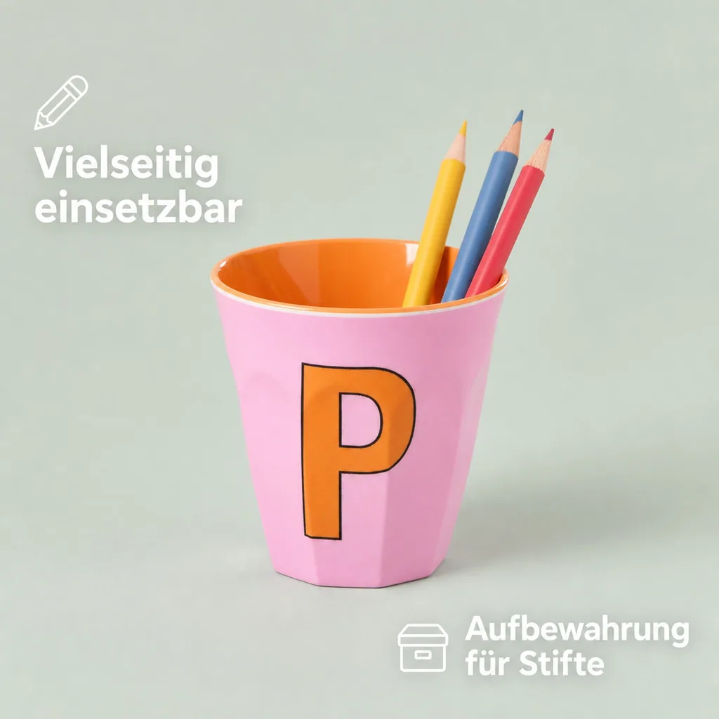 RICE Becher - P, 250 ml, Melamine, Farbe: rosa