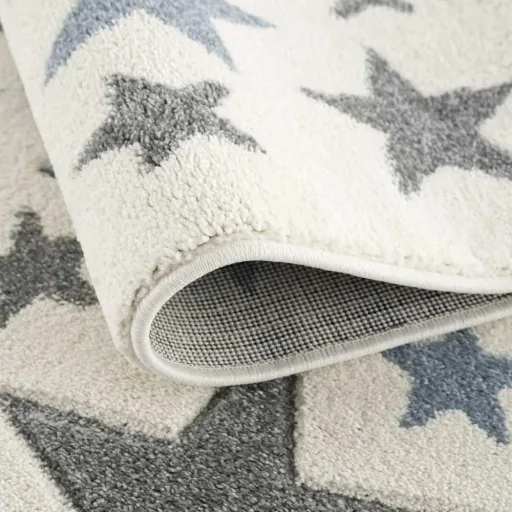Livone Kinderteppich Stella Sterne blau grau, Teppichgrösse: 120 x 180 cm
