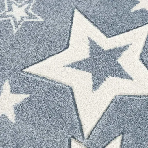 Livone Kinderteppich Galaxy Sterne blau, Teppichgrösse: 120 x 180 cm