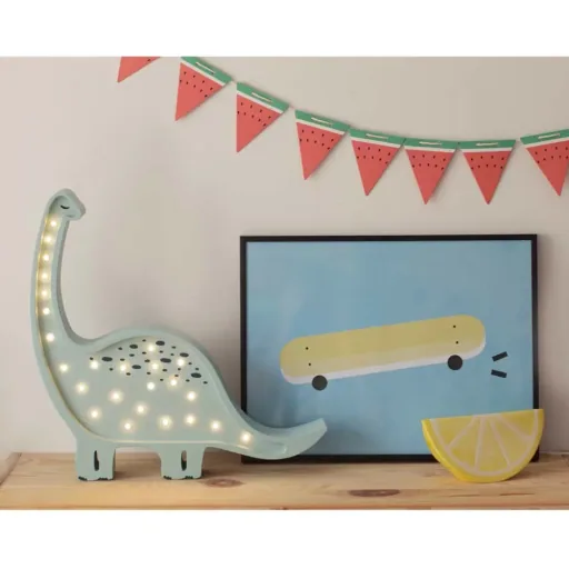 little lights Led Deko Kinderlampe Dino hellblau