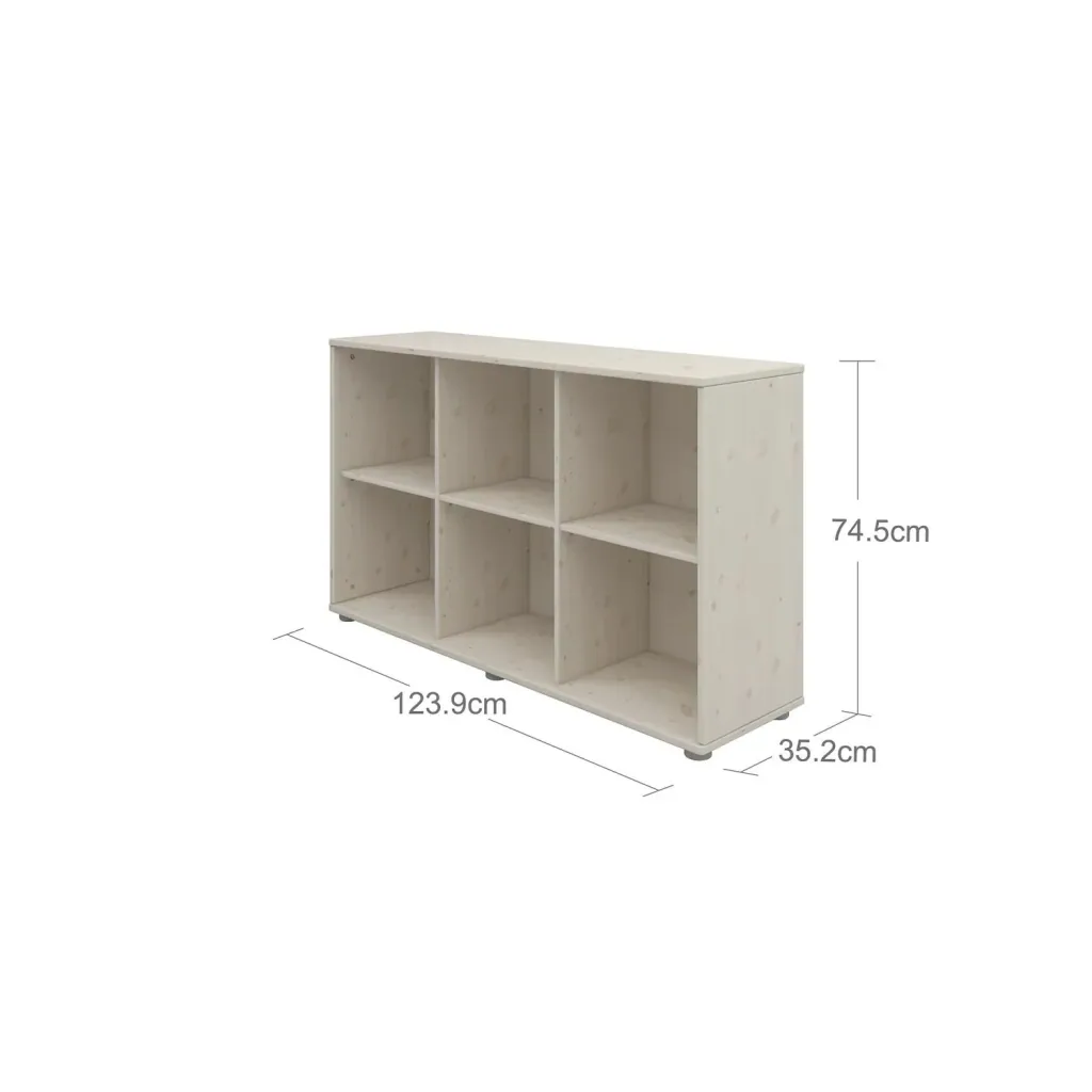Flexa Bücherregal - Classic, 123,9x74,5 cm, Farbe: Weiß gewaschen