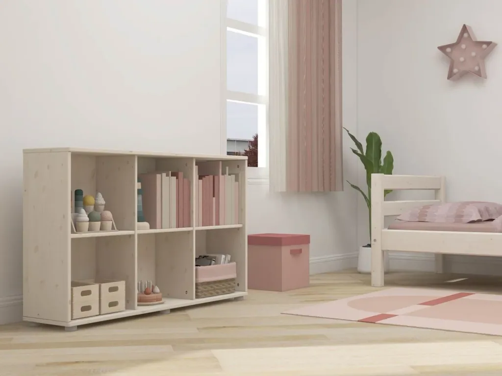 Flexa Bücherregal - Classic, 123,9x74,5 cm, Farbe: Weiß gewaschen