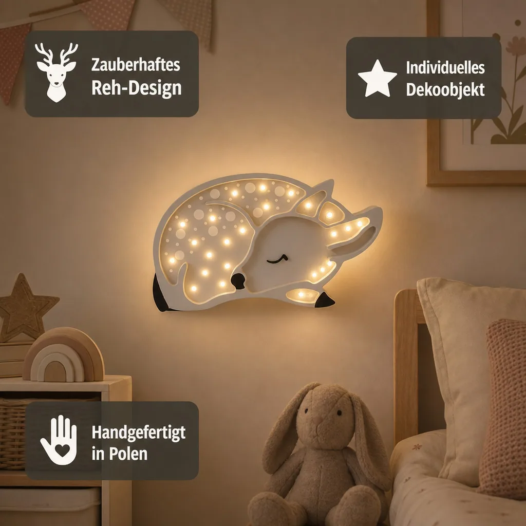little lights Led Deko Kinderlampe Reh hellgrau