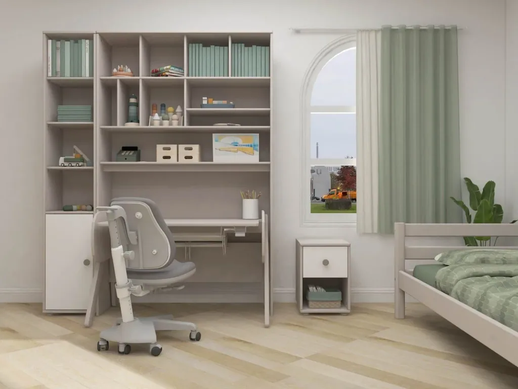 Flexa Kommode - Classic, mit 1 Schublade, 36x51,8 cm, Farbe: Grau gekalkt / Weiß / Naturgrün