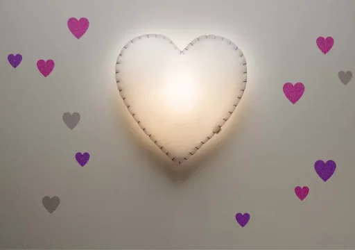 Buokids Softlampe Nachtlicht/Wandlampe Herz, Ausführung: Schnur & Stecker; Farbe der Naht: blau