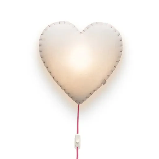 Buokids Softlampe Nachtlicht/Wandlampe Herz, Ausführung: Schnur & Stecker; Farbe der Naht: blau