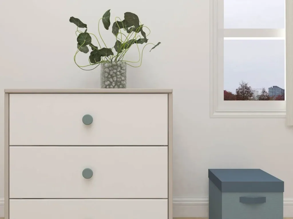 Flexa Kommode - Classic, mit 3 Schublade, 72x74,5 cm, Farbe: Grau gekalkt / Weiß / Türkis